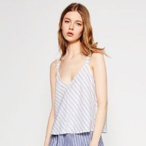 Zara Cotton Linen Strap Tie Top